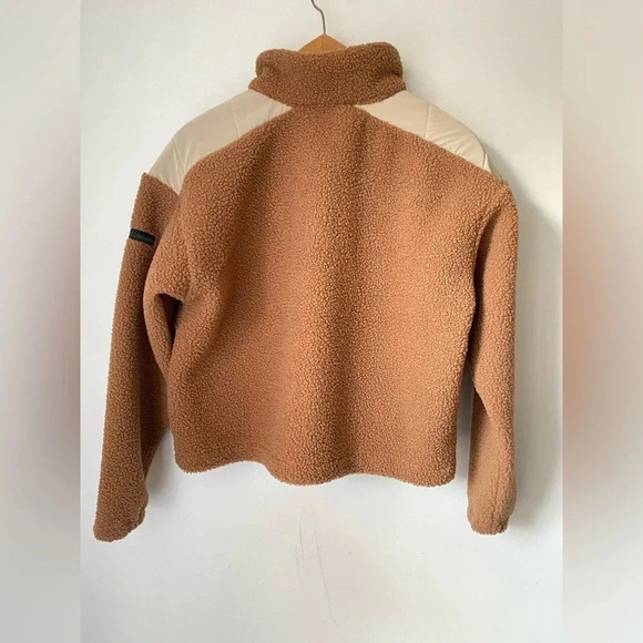 Columbia Jacket Women’s Small Uphill Edge Fleece Teddy Coat Sherpa Zip Up Brown - Picture 7 of 12